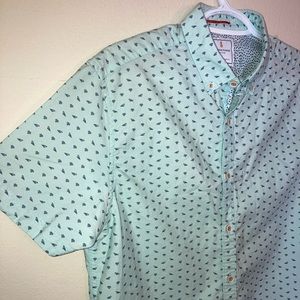 Denim & Flower Blue Button Up Shirt